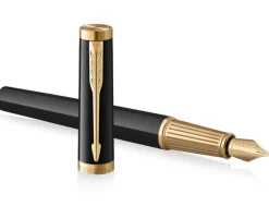 Parker Ingenuity Black Gold Trim Fountain Pen