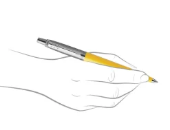 Parker Jotter Original Yellow Ballpoint Pen, Sorrento Medium Leather Journal & Set of 2 Pen Clips