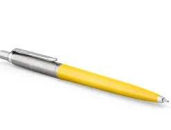 Parker Jotter Original Yellow Ballpoint Pen, Sorrento Medium Leather Journal & Set of 2 Pen Clips