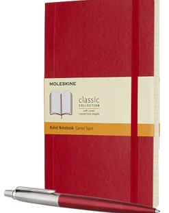 Parker Jotter Red Ballpoint Pen & Moleskine Notebook