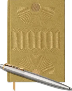 Parker Jotter Stainless Steel Ballpoint Pen & DesignWorks Ink Radiant Avocado Journal Gift Set