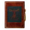 Parker Jotter Steel Gold Trim Ballpoint Pen & Leonardo Da Vinci Leather Journal