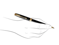 Parker Sonnet Black Gold Trim Ballpoint & Fountain Pen Premium Gift Set