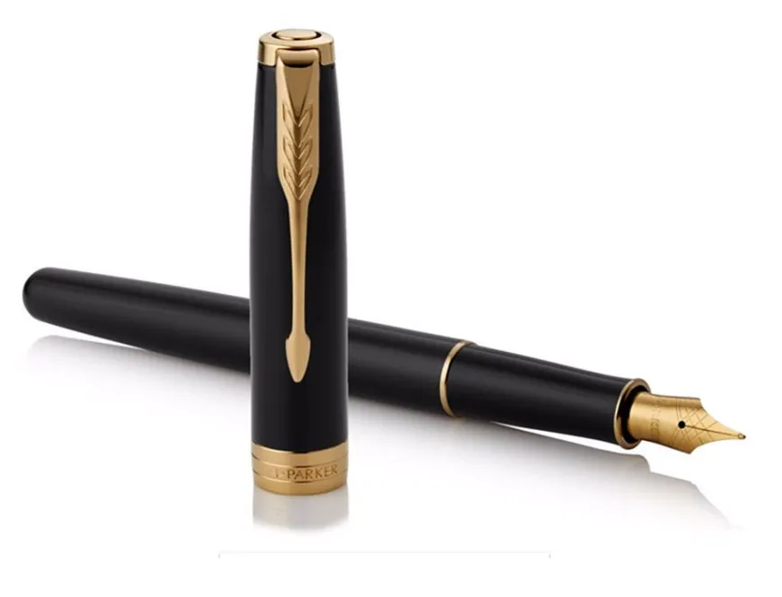 Parker Sonnet Black Gold Trim Fountain Pen