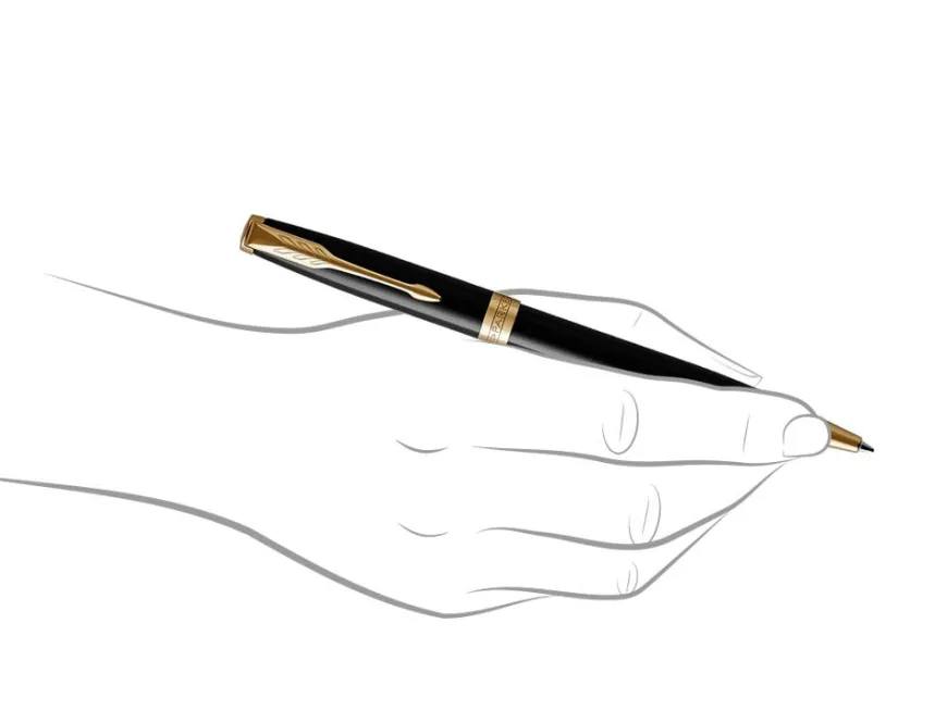 Parker Sonnet Black Gold Trim Ballpoint Pen