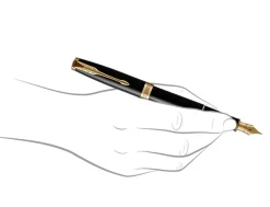 Parker Sonnet Black Gold Trim Ballpoint & Fountain Pen Gift Set