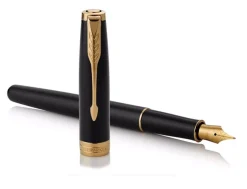 Parker Sonnet Black Gold Trim Ballpoint & Fountain Pen Gift Set