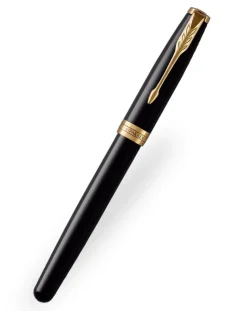 Parker Sonnet Black Gold Trim Rollerball Pen