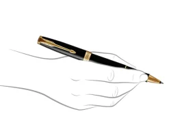 Parker Sonnet Black Gold Trim Rollerball Pen
