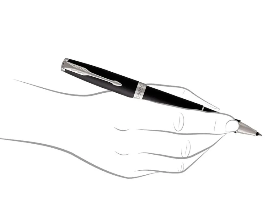 Parker Sonnet Matte Black Chrome Trim Rollerball Pen