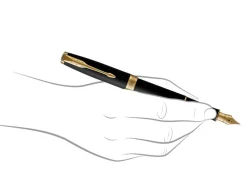Parker Sonnet Matte Black Gold Trim Fountain Pen
