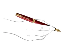 Parker Sonnet Red Gold Trim Fountain Pen