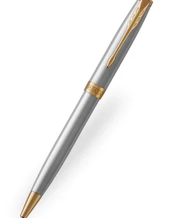 Parker Sonnet Stainless Steel Gold Trim Ballpoint Pen