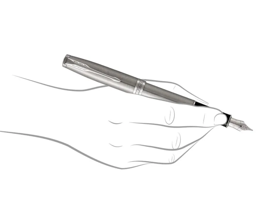 Parker Sonnet Stainless Steel Chrome Trim Fountain Pen