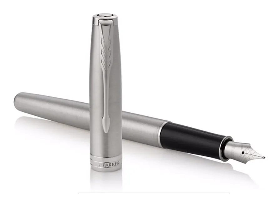 Parker Sonnet Stainless Steel Chrome Trim Fountain Pen