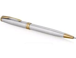 Parker Sonnet Stainless Steel Gold Trim Fountain & Ballpoint Pen Set