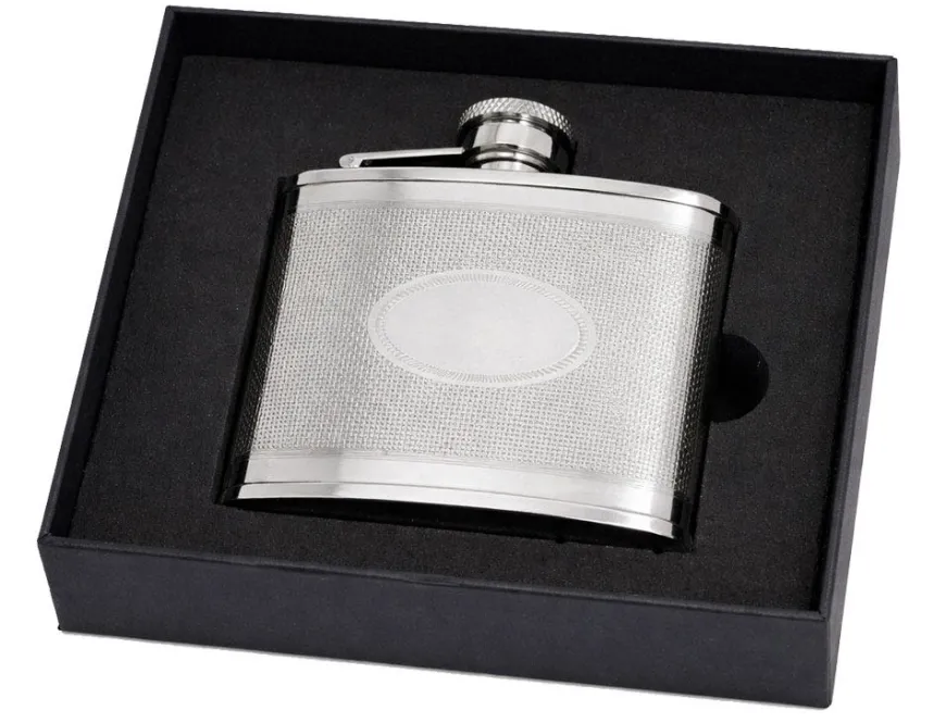 Personalised Artamis Barley Finish 4oz Hip Flask