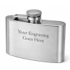 Personalised Artamis Brushed Steel 4oz Hip Flask