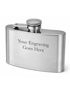 Personalised Artamis Brushed Steel 4oz Hip Flask