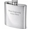 Personalised Artamis Brushed Steel 6oz Hip Flask