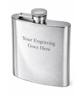 Personalised Artamis Brushed Steel 6oz Hip Flask
