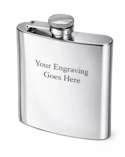 Personalised Artamis Polished Steel 6oz Hip Flask