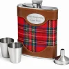 Personalised Artamis Tartan 8oz Hip Flask with Funnel & Cups