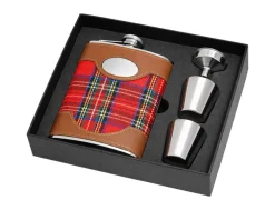 Personalised Artamis Tartan 8oz Hip Flask with Funnel & Cups