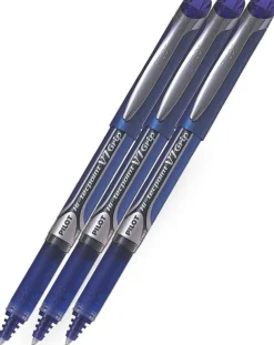 Pilot V7 Grip Hi-Tecpoint Rollerball Pen - Blue - 3 Pack