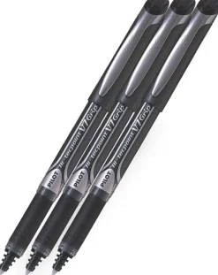 Pilot V7 Grip Hi-Tecpoint Rollerball Pen - Black - 3 Pack