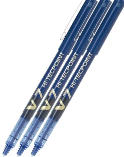 Pilot V7 Hi-Tecpoint Rollerball Pen - Blue - 3 Pack