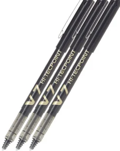 Pilot V7 Hi-Tecpoint Rollerball Pen - Black - 3 Pack