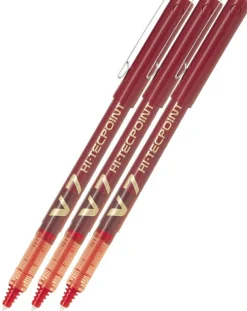 Pilot V7 Hi-Tecpoint Rollerball Pen - Red - 3 Pack