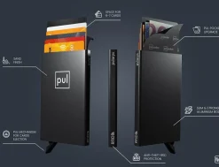 Pularys ZEN Brushed Black Credit Card Holder