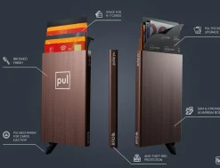 Pularys ZEN Brushed Brown Credit Card Holder