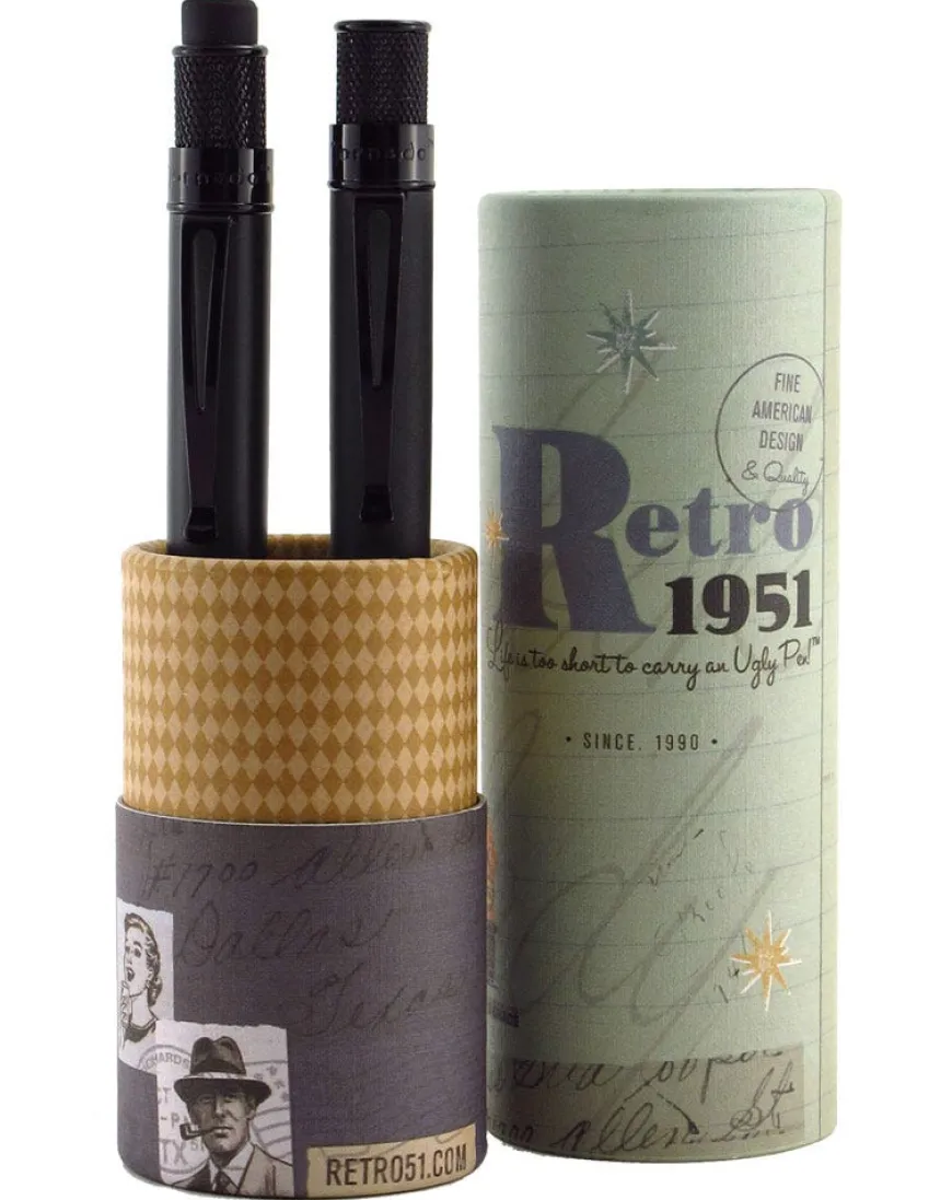 Retro 51 Tornado Stealth Rollerball Pen & Mechanical Pencil Set