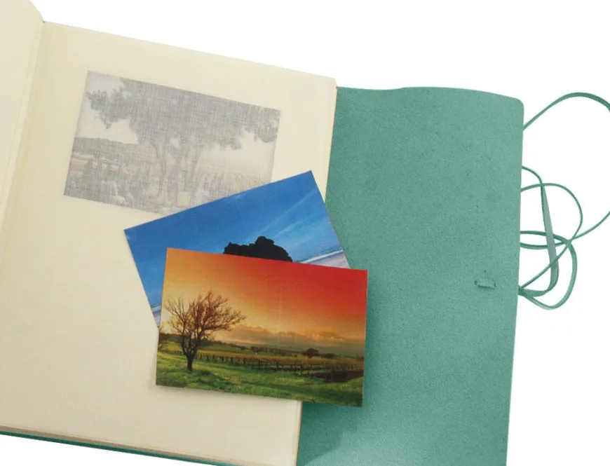 Saffiano Extra Large Leather Photo Album - Turquoise