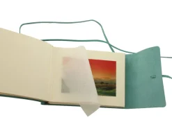 Saffiano Large Leather Photo Album - Turquoise