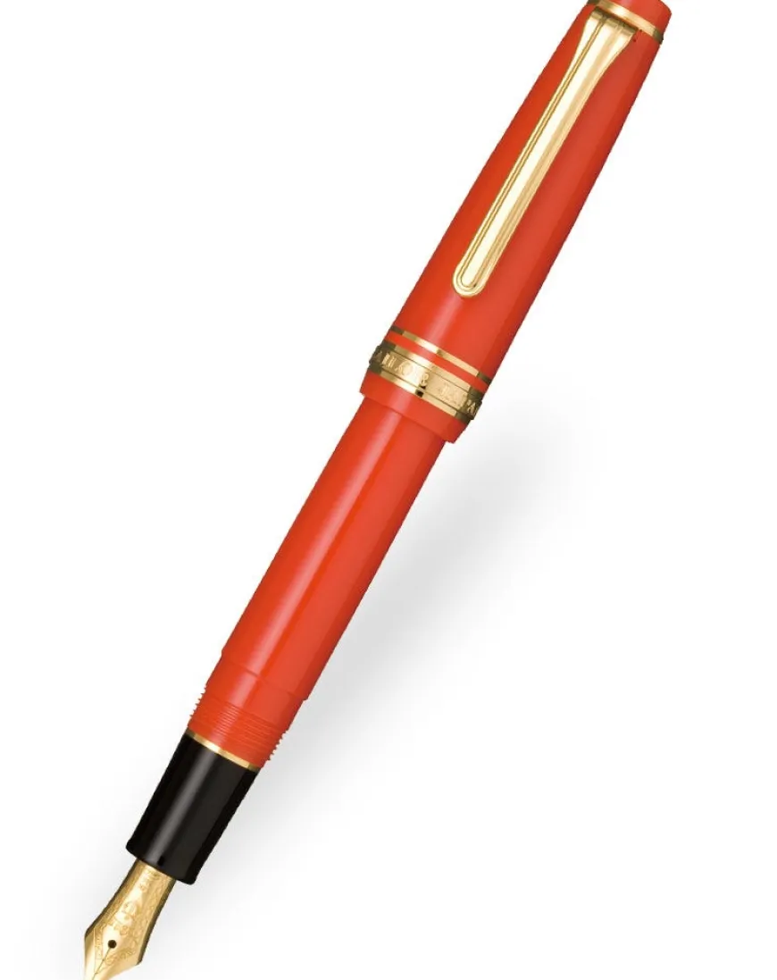 Sailor Pro Gear Slim Sapporo Red Gold Trim Fountain Pen