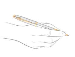 Sheaffer 100 Bright Chrome Gold Trim Rollerball Pen