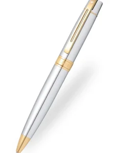 Sheaffer 300 Bright Chrome Gold Trim Ballpoint Pen