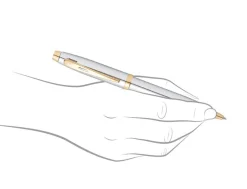 Sheaffer 100 Bright Chrome Gold Trim Ballpoint Pen