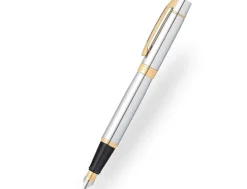 Sheaffer 300 Bright Chrome Gold Trim Fountain Pen