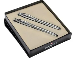 Sheaffer 100 Brushed Chrome Rollerball & Fountain Pen Gift Set