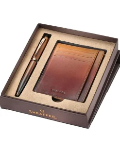 Sheaffer 100 Coffee Edition Ballpoint Pen & Card Holder Gift Set