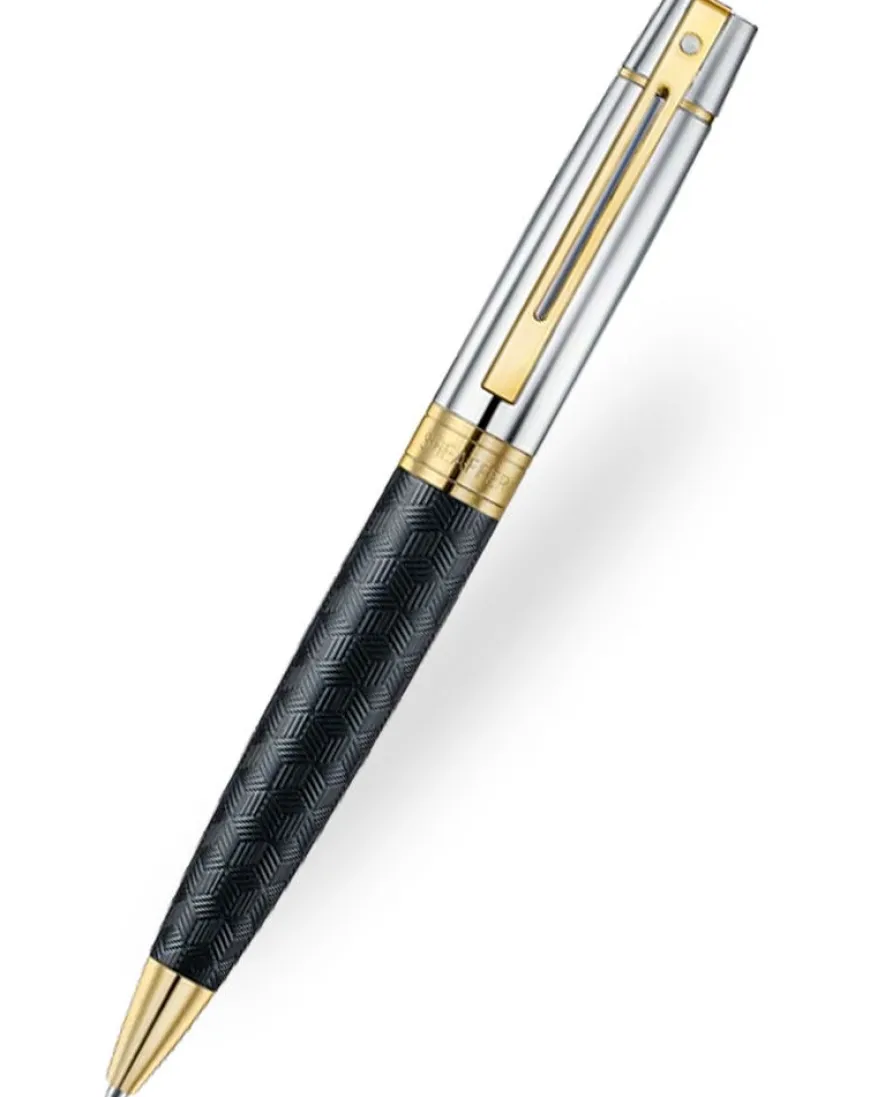 Sheaffer 300 Engraved Black Barrel with Chrome Cap & Gold Trims Ballpoint Pen