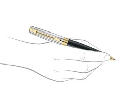 Sheaffer 300 Engraved Black Barrel with Chrome Cap & Gold Trims Ballpoint Pen