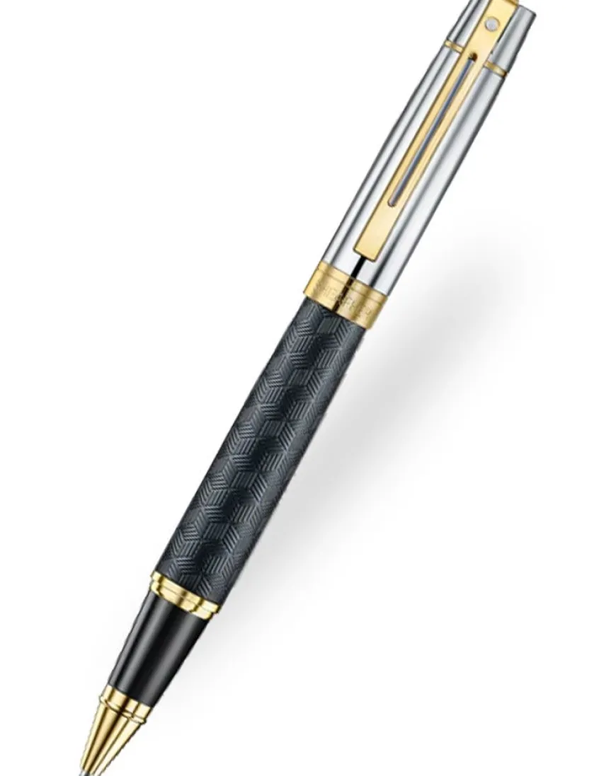 Sheaffer 300 Engraved Black Barrel with Chrome Cap & Gold Trims Rollerball Pen