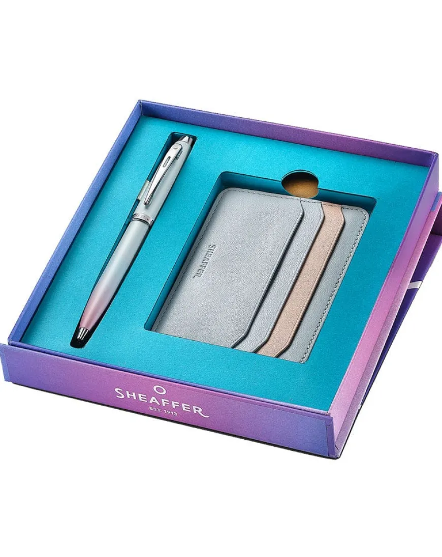 Sheaffer 100 Expressions Pearlised Gradient Ballpoint Pen & Credit Card Holder Gift Set