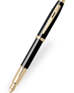 Sheaffer 100 Gloss Black Gold Trim Fountain Pen